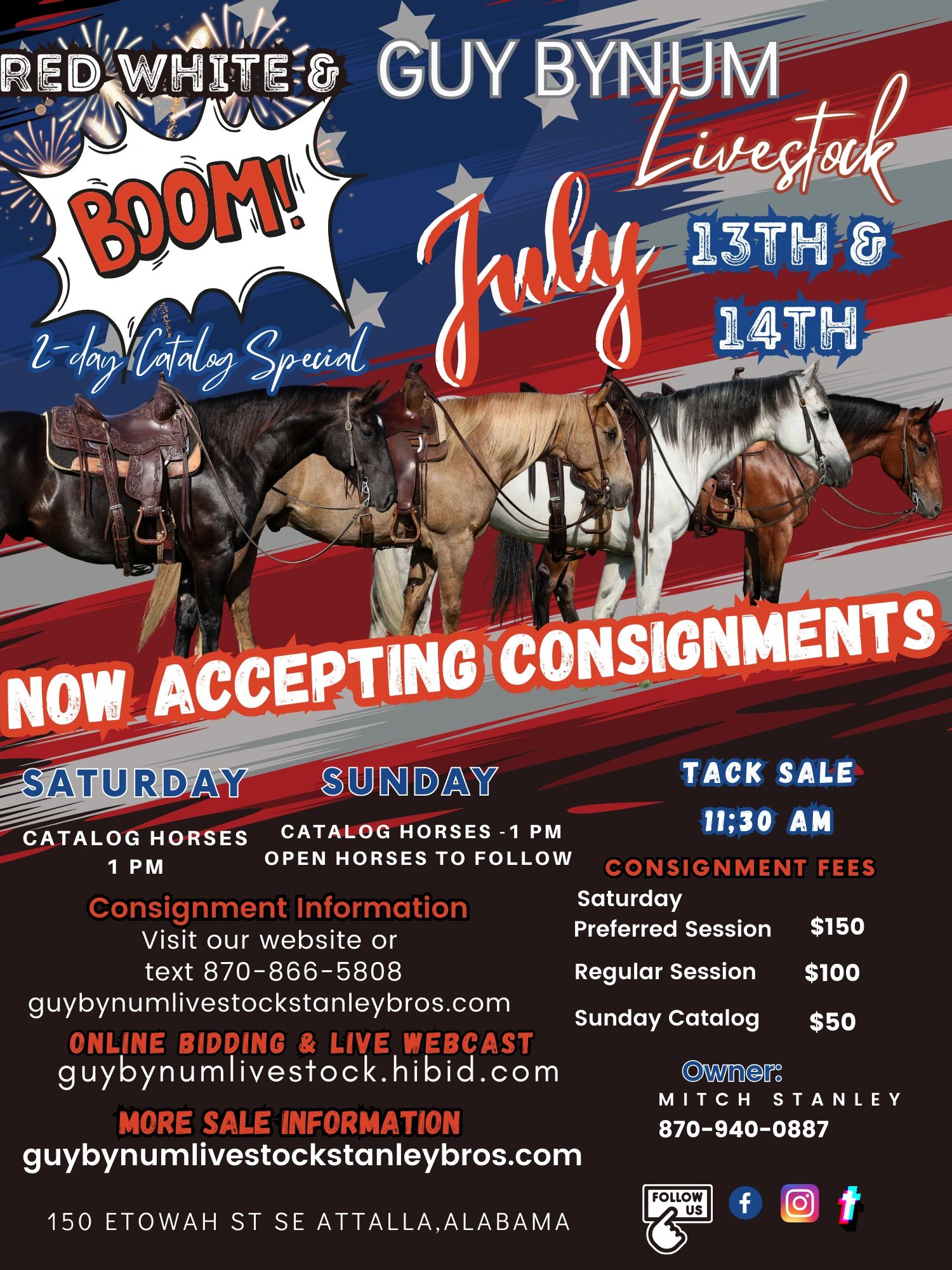 Guy Bynum Livestock Stanley Bros Auction, Horse Sale